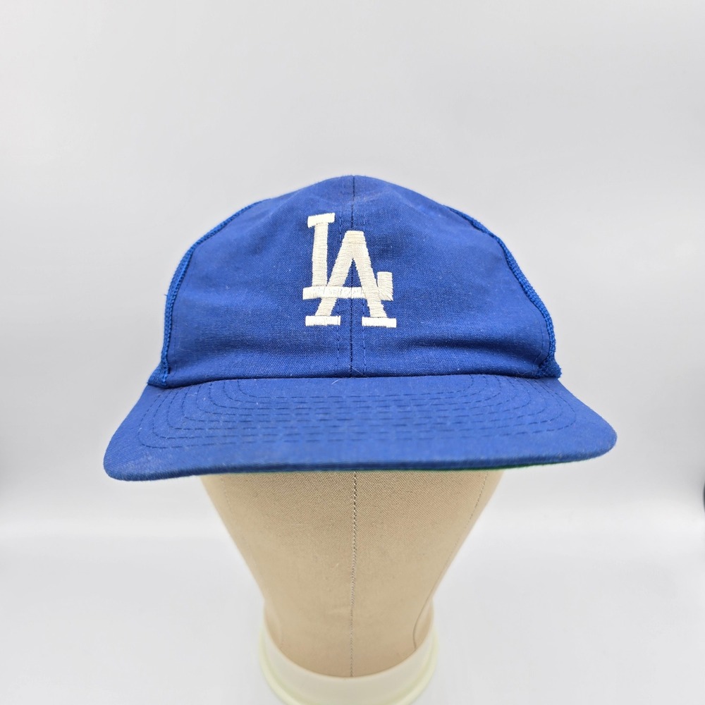 Vintage Los Angeles Dodgers LA MLB Blue Mesh Back Snapback Trucker Hat Cap